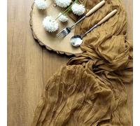 EYRMQWJPC decorazione da tavola in tulle Tovaglia da pranzo semitrasparente personalizzabile, stile retrò, boho, vintage, for matrimoni(Ginger,90X400cm)