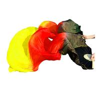 EYRMQWJPC Il Ballerino del Ventre di Seta, Confezione da 2 ventagli for Danza del Ventre in Velo di Seta Multicolore 180x90cm(Blue)