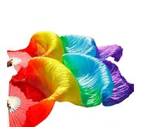 EYRMQWJPC Il Ballerino del Ventre di Seta, Veli a ventaglio in Seta Imitazione Danza del Ventre, Confezione da 2, Multicolore, 120x90 cm(Color13-tw)