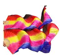 EYRMQWJPC Il Ballerino del Ventre di Seta, Veli a ventaglio in Seta Imitazione Danza del Ventre, Confezione da 2, Multicolore, 120x90 cm(Color22-tw)