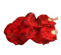 EYRMQWJPC Il Ballerino del Ventre di Seta, Ventagli in Velo di Seta for Danza del Ventre, Confezione da 2, Multicolore, 150-180x90 cm(2,150x90cm)