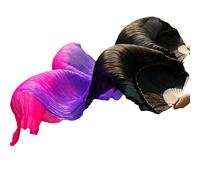 EYRMQWJPC Il Ballerino del Ventre di Seta, Ventagli in Velo di Seta for Danza del Ventre, Confezione da 2, Multicolore, 150-180x90 cm(59,180x90cm)