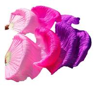 EYRMQWJPC Il Ballerino del Ventre di Seta, Ventagli in Velo di Seta for Danza del Ventre, Confezione da 2, Multicolore, 150-180x90 cm(69,180x90cm)