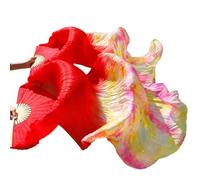 EYRMQWJPC Il Ballerino del Ventre di Seta, Ventagli in Velo di Seta for Danza del Ventre, Confezione da 2, Multicolore, 150-180x90 cm(4,180x90cm)