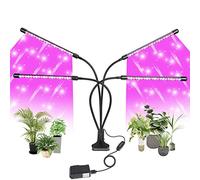 EYRMQWJPC Il LED Si Illumina, Lampada da Coltivazione a 4 Teste con 80 LED, Spettro Completo dimmerabile, con Timer, Morsetto Regolabile e Collo Flessibile