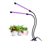 EYRMQWJPC Il LED Si Illumina, Lampada LED for Coltivazione a 2 Teste, 10 Livelli dimmerabili, Spettro Completo, Timer 3/9/12 Ore, accensione/spegnimento Automatico for Interni
