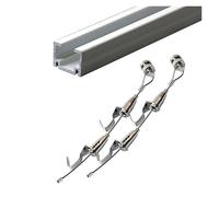 EYRMQWJPC Kit per appendere quadri, Sistema di binari for appendere quadri con ganci e cavi da 1-3 m(6ft(183cm) rail,4.9'/1.5m Cord)