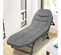 EYRMQWJPC Letto da campeggio, Letto pieghevole for adulti, lettino da campeggio portatile, regolabile in 6 posizioni, sedia a sdraio