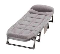EYRMQWJPC Letto da campeggio, Letto pieghevole portatile con materasso, sei schienali regolabili, lettino da campeggio for adulti 8 gambe(Gray B,180 * 62 * 35cm)