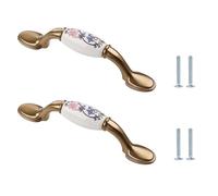 EYRMQWJPC Maniglie per cassettiera, Pomelli for cassetti in ceramica, 2 pezzi, rotondi, foro singolo, in lega di zinco, varie misure(125 * 18 * 28mm)