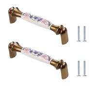 EYRMQWJPC Maniglie per cassettiera, Pomelli for cassetti in ceramica, 2 pezzi, rotondi, foro singolo, in lega di zinco, varie misure(105 * 19 * 26mm)