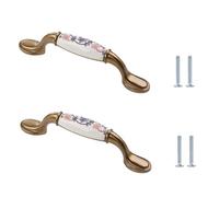 EYRMQWJPC Maniglie per cassettiera, Pomelli for cassetti in ceramica, 2 pezzi, rotondi, foro singolo, in lega di zinco, varie misure(145 * 20 * 34mm)