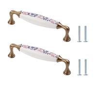 EYRMQWJPC Maniglie per cassettiera, Pomelli for cassetti in ceramica, 2 pezzi, rotondi, foro singolo, in lega di zinco, varie misure(138 * 23 * 41mm)