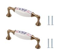 EYRMQWJPC Maniglie per cassettiera, Pomelli for cassetti in ceramica, 2 pezzi, rotondi, foro singolo, in lega di zinco, varie misure(106 * 24 * 40mm)