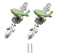 EYRMQWJPC Maniglie per cassettiera, Pomelli for mobili in lega di zinco e ceramica a foro singolo, multicolore, 2 pezzi(Green Grass Carp-large)