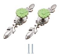 EYRMQWJPC Maniglie per cassettiera, Pomelli for mobili in lega di zinco e ceramica a foro singolo, multicolore, 2 pezzi(Wild Chrysanthemum-large)