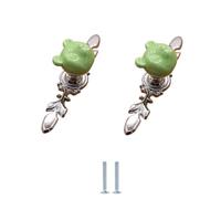 EYRMQWJPC Maniglie per cassettiera, Pomelli for mobili in lega di zinco e ceramica a foro singolo, multicolore, 2 pezzi(Green Panda-small)