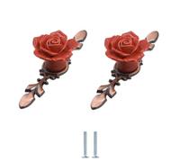 EYRMQWJPC Maniglie per cassettiera, Pomelli for porte in ceramica a foro singolo, 2 pezzi, multicolore, varie misure(Red Trumpet)