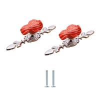 EYRMQWJPC Maniglie per cassettiera, Pomelli in ceramica a foro singolo in lega di zinco, 2 pezzi, rossi, for cassetti e armadietti(Red Cabbage-small)