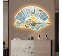 EYRMQWJPC Oggetti Decorativi per muri appesi, Arte murale 3D con Luce LED Multicolore, Diverse Dimensioni(Blue,60x37cm/23.6x14.6in)