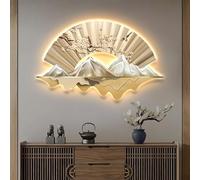 EYRMQWJPC Oggetti Decorativi per muri appesi, Arte murale 3D con Luce LED Multicolore, Diverse Dimensioni(Gold,120x75cm/47x29.5in)