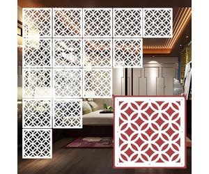 EYRMQWJPC Paraventi sospesi, Hanging Room Divider Panels With Hollow Out Design White 29x29 Cm Pack Of 27