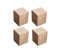 EYRMQWJPC Rialzo per mobili in legno massello Confezione Da 4 Sollevatori for Mobili In Legno, Altezza 3 cm, Colore, Taglie Multiple(10x10cm)