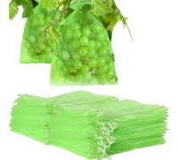 EYRMQWJPC Sacchetti per la Protezione della Frutta, Sacchetti di Protezione for l'uva con Coulisse in Rete 30x20 cm, Verdi, Confezione da 100