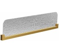 EYRMQWJPC Schermo divisorio in vetro, Pannello for la privacy con telaio in acciaio inossidabile, schermo for piano di lavoro, chiusura bassa for piano di lavoro(Gold 1,3 pieces)