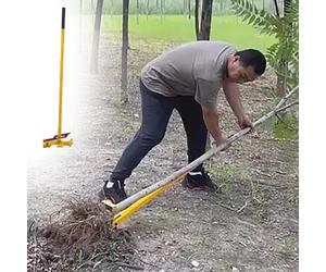 EYRMQWJPC Strumento per Tirare i Pali in Acciaio, Estrattore con Principio a Leva for alberelli e Pali con Asta da 130 cm e Pinza da 3-9 cm