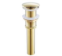 EYRMQWJPC Tappo a Molla per lavabo da Bagno, Piletta di Scarico a Scomparsa in Ottone for lavabo con Fessura e Tappo a a cestello(Gold)