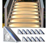 Eyrosa Luci solari per esterni, confezione da 12 pezzi, 10 modalità di illuminazione, luci solari per esterni impermeabili IP67, luci solari decorative per scale, terrazza, cortile, portico, patio,