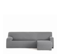 Eysa Copridivano bielastico per chaise longue con braccio corto lato destro vista frontale colore grigio disegno Harlem