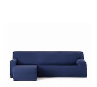 Eysa Copridivano bielastico per chaise longue con braccio corto lato sinistro vista frontale colore blu disegno Harlem