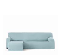 Eysa Copridivano bielastico per chaise longue con braccio corto lato sinistro vista frontale colore acquamarina disegno Harlem