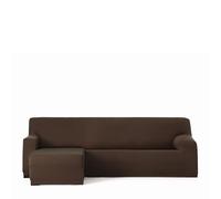 Eysa Copridivano bielastico per chaise longue con braccio corto lato sinistro vista frontale colore marrone disegno Harlem