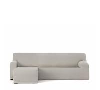 Eysa Copridivano bielastico per chaise longue con braccio corto lato sinistro vista frontale colore lino disegno Harlem