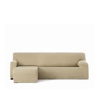 Eysa Copridivano bielastico per chaise longue con braccio corto lato sinistro vista frontale colore beige disegno Harlem