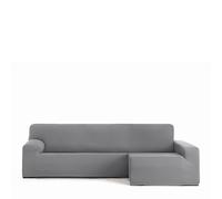 Eysa Copridivano bielastico per chaise longue con braccio lungo lato destro vista frontale colore grigio disegno Harlem