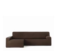 Eysa Copridivano bielastico per chaise longue con braccio lungo lato sinistro vista frontale colore marrone disegno Harlem