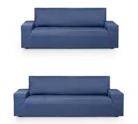 Eysa copridivano elastico pack duo 3 + 2 posti colore blu design Luz