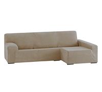 Eysa Italia Dorian Chaise Longue Bielastico Destra, Vista Frontale, Ciniglia, Beige, 240 cm