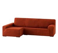 Eysa Italia Dorian Chaise Longue Bielastico Sinistra, Vista Frontale, Ciniglia, Arancione, 240 cm