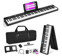 EYTSE Pianoforte pieghevole a 88 tasti, semi-ponderata, pieghevole, portatile, full size, con BT, USB MIDI, pedale Sustain e borsa per principianti e adulti