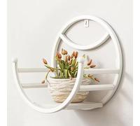 EYTVYUWPT Mensola For Fiori Da Parete, Porta Piante In Ferro Senza Foratura For Interni/esterni, For Piante Grasse, Erbe Aromatiche E Piante In Vaso(White,25x25x15cm)