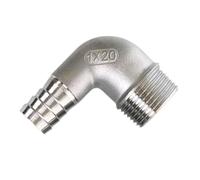 EYUANGXY Connettore for Raccordo for Tubo a Gomito da 90 Gradi 304 SS - Maschio BSPT, Pressione Massima 1,6 Mpa, Temperatura 200 ℃, 1 Pezzo(1/2x16mm)