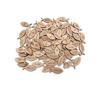 EYVRPAU 100 Pezzi Pesciolini in Legno incisi fronte-retro per Battesimo, Comunione, Cresima | Ideali come Segnaposto, Decorazione Tavolo per Bimbi & Bimbe