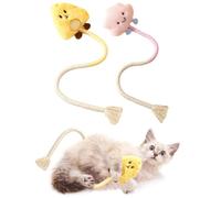 EYVRPAU 2PCS Giocattoli per gatti e topi,Giocattoli interattivi multipli per gattiConfezione mistaGiocattoli di peluche per gatti e topi da interno e da esterno Contiene erba gatta