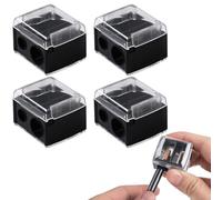 EYVRPAU 4 PCS Temperamatite di Bellezza, Matita Occhi, Doppio Temperino per Matite Cosmetiche, Temperamatite Trucco, Adatto per Eyeliner, Matita per Sopracciglia (Nero)