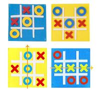EYVRPAU 4 pezzi Tic Tac Toe e gioco della dama, gioco da tavolo in feltro, compleanno, festa dei bambini, famiglia, scuola, puzzle (colorato)